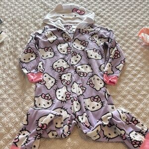 Hello Kitty Lavender and Pink Hooded Fleece Onesie